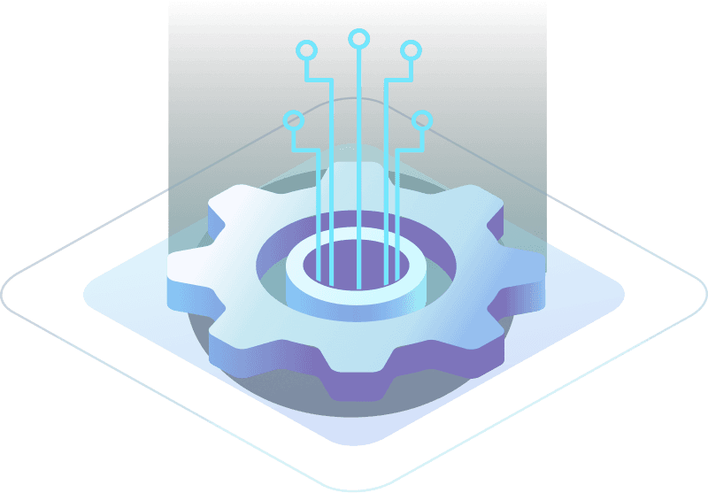 Product-grade engineering, gear and circuit board illustration