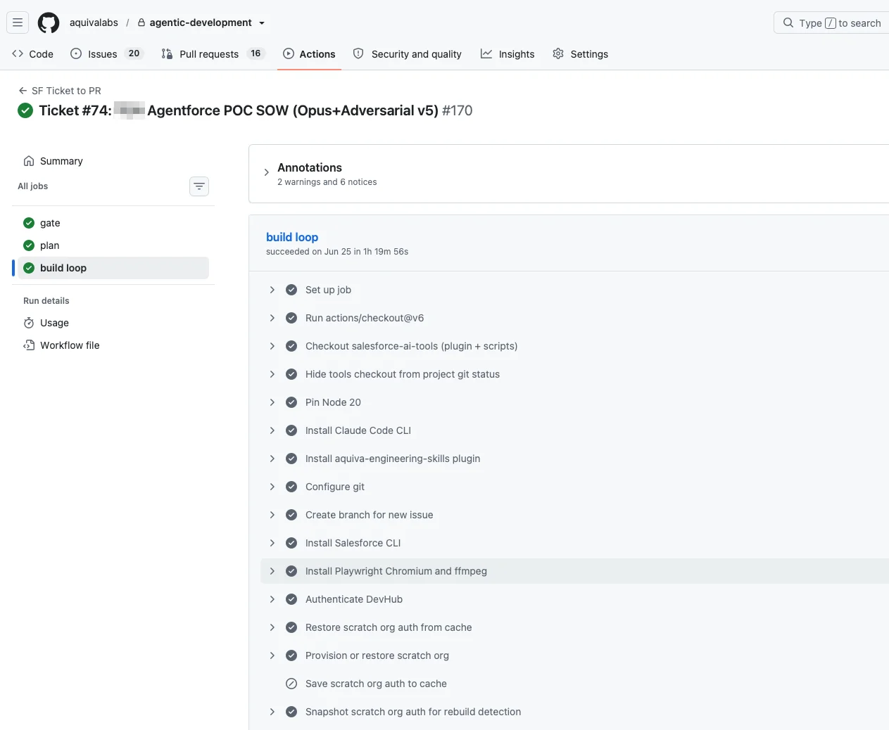 Gate, plan and build loop, running in CI